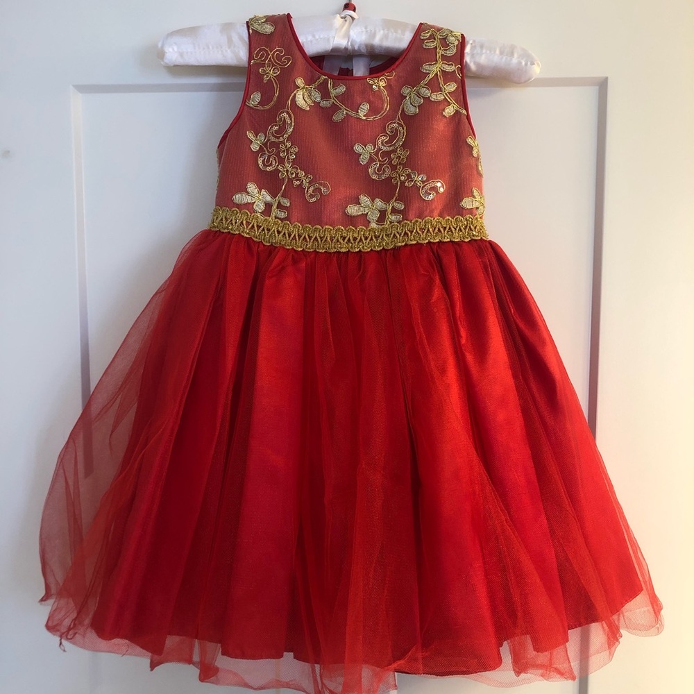 Red Cinderella Couture toddler dress